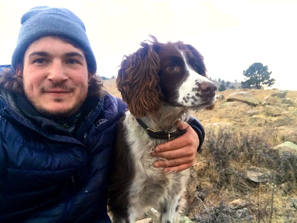 Me outside of work, spending time with my best buddy, Murphy <3