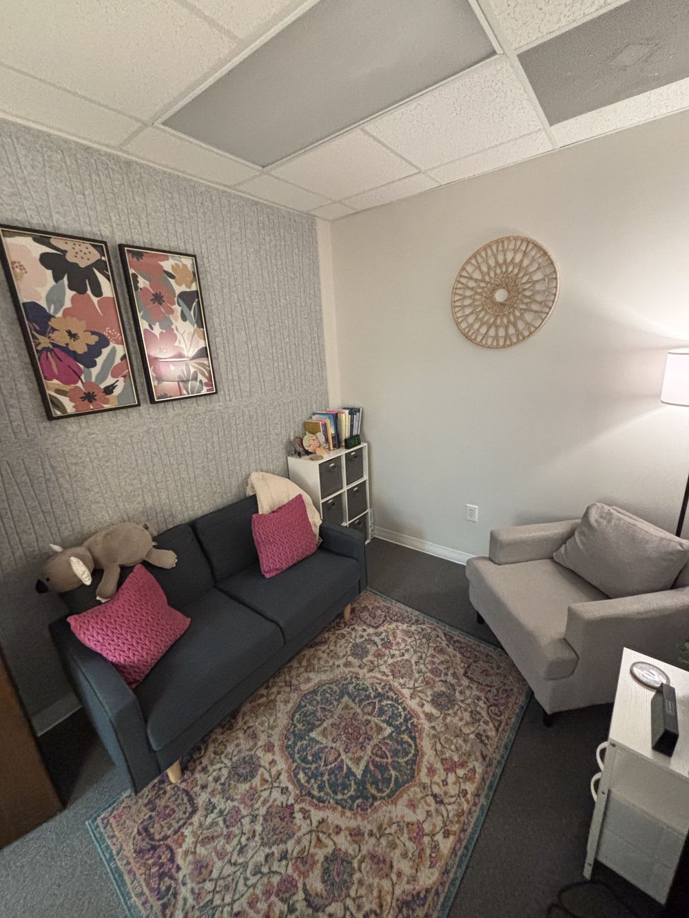 Welcome to my office! I strive to create a warm, cozy space where you can relax, be yourself, and feel comfortable sharing.