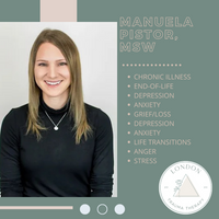 Gallery Photo of Manuela works with chronic illness, grief and loss, anger, depression, anxiety, stress and life transitions. She uses CBT, EMDR and wholistic therapy.