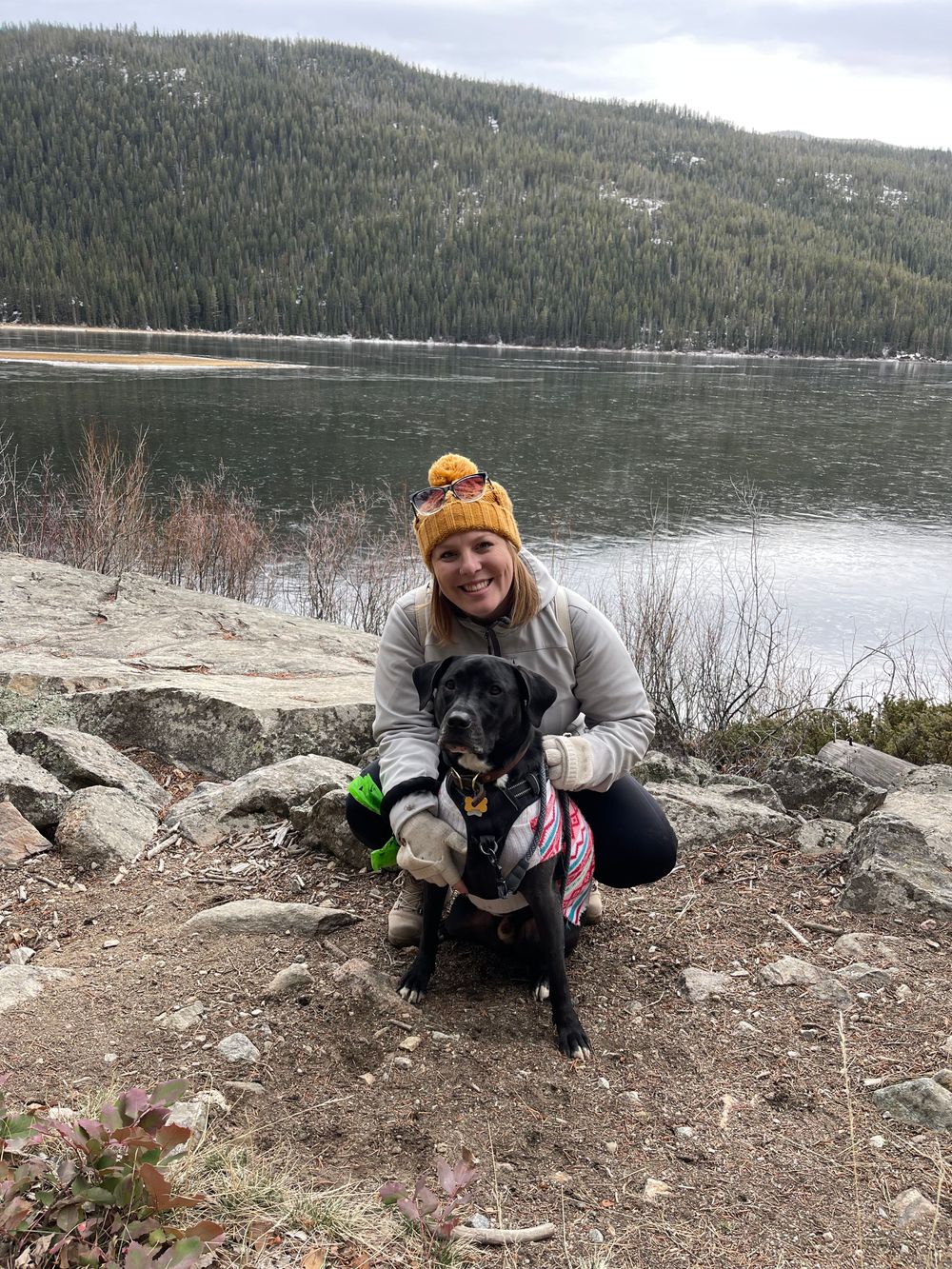 Outside of work, Liz enjoys exploring the outdoors with her dog, Stout.