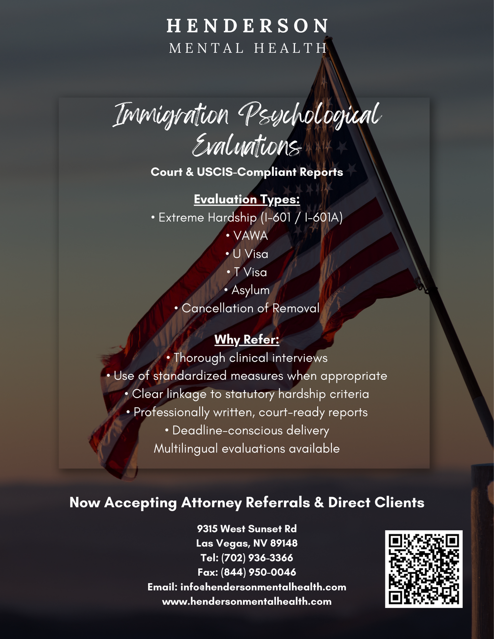 Contact us (702) 936-3366 or www.hendersonmentalhealth.com