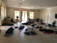 Gallery Photo of Gentle Yoga and Sound Healing session at our Mindfulness Residential Retreat.