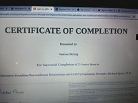 Gallery Photo of Certificate of Completion on Kink/BDSM awareness training