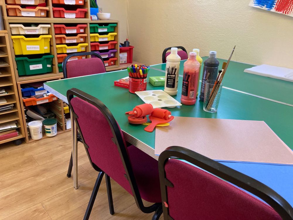 Art room with creative resources