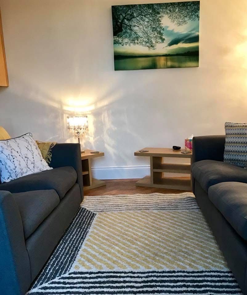 The lovely room from which I work with clients for my in-person sessions 