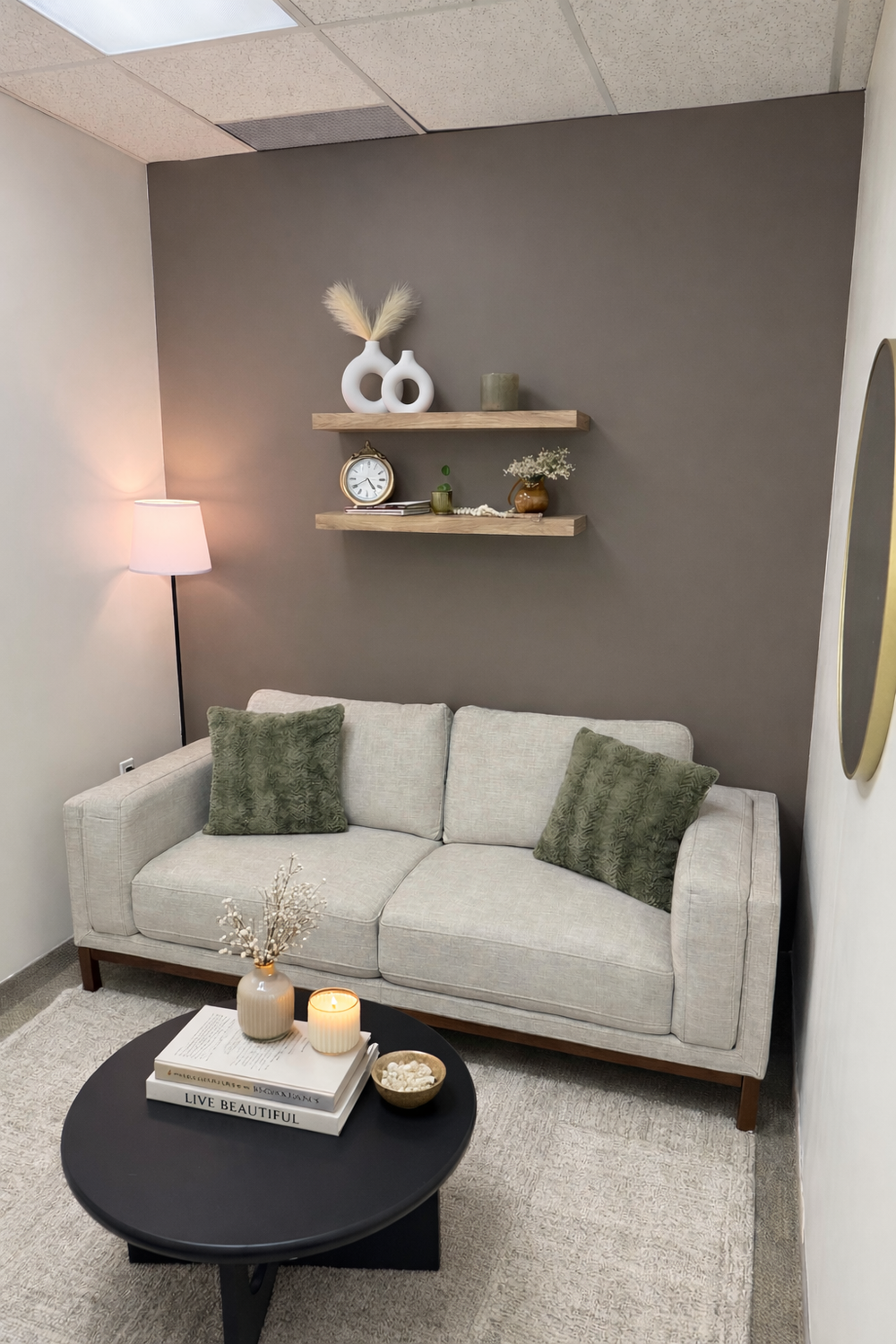 A cozy, peaceful space where our therapy sessions take place, designed to help you feel safe, supported, and at ease.