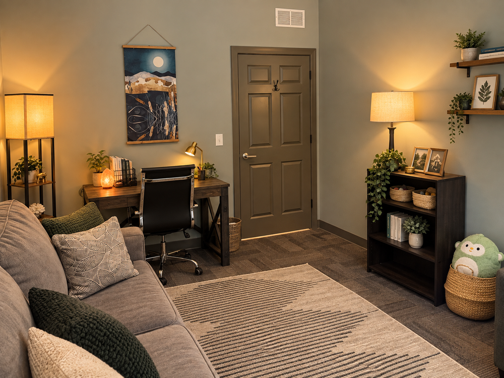 Welcome to a relaxing space to help you be comfortable and at ease.