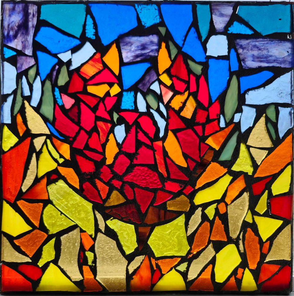 With work and vision, broken pieces can come together to be more than they were before, like this stained glass phoenix.