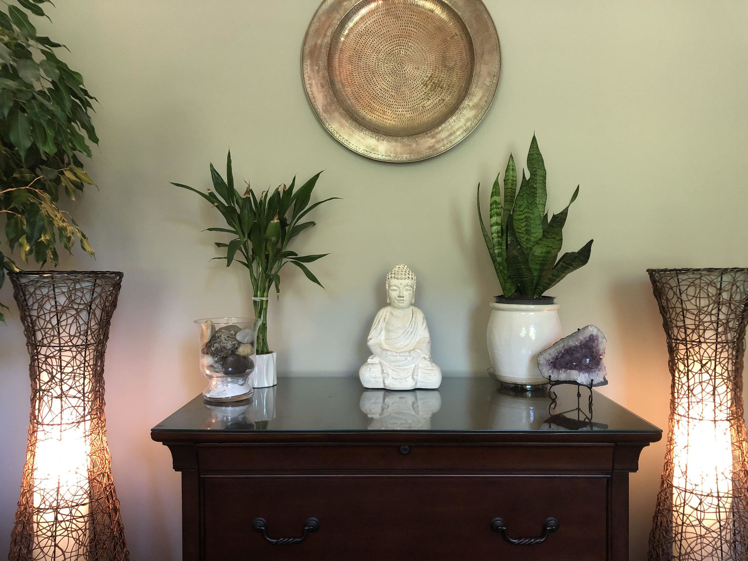 Gallery Photo of Welcome! I conduct my online sessions from this space with hopes to evoke a sense of peace & ease for clients.