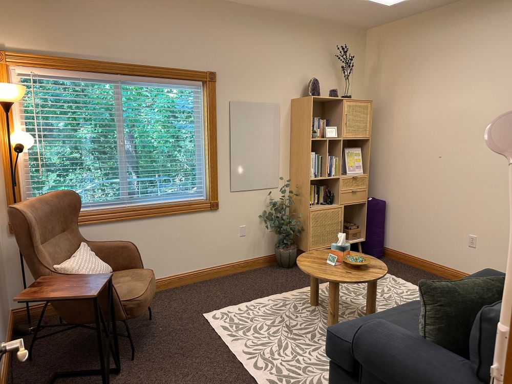 Tasteful office setting provides privacy and direct access to the Boardman Lake trail. 