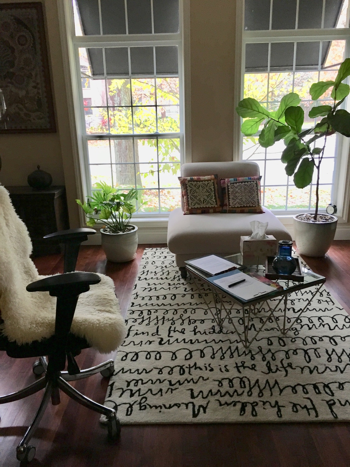 Gallery Photo of I offer my clients a calm confidential, supportive and judgement free space, meeting in person or online via Skype or Google Hangouts.