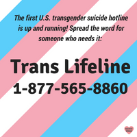 Gallery Photo of Contact the Trans Lifeline for crisis support and resources.